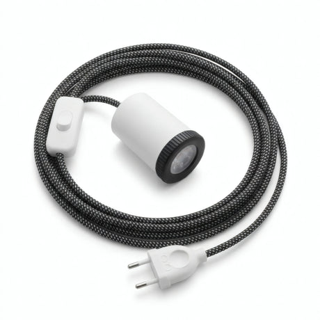 Mini foco GU10 enchufable, acabado blanco mate