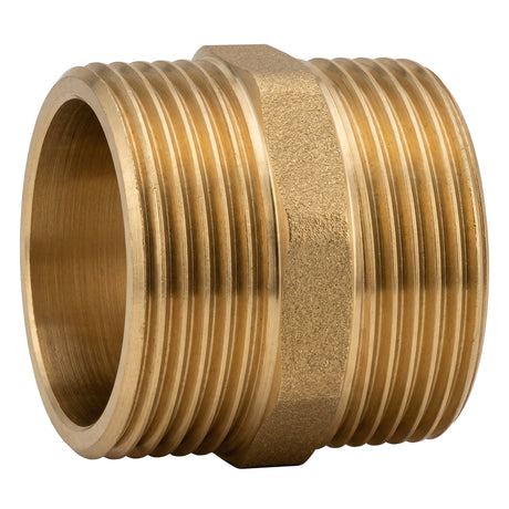 Niple igual macho-macho de latón CW617N BSP - vista frontal