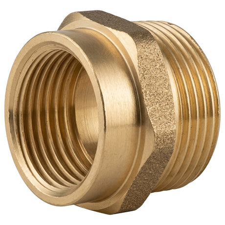 Niple reducido macho-hembra de latón CW617N BSP - vista frontal