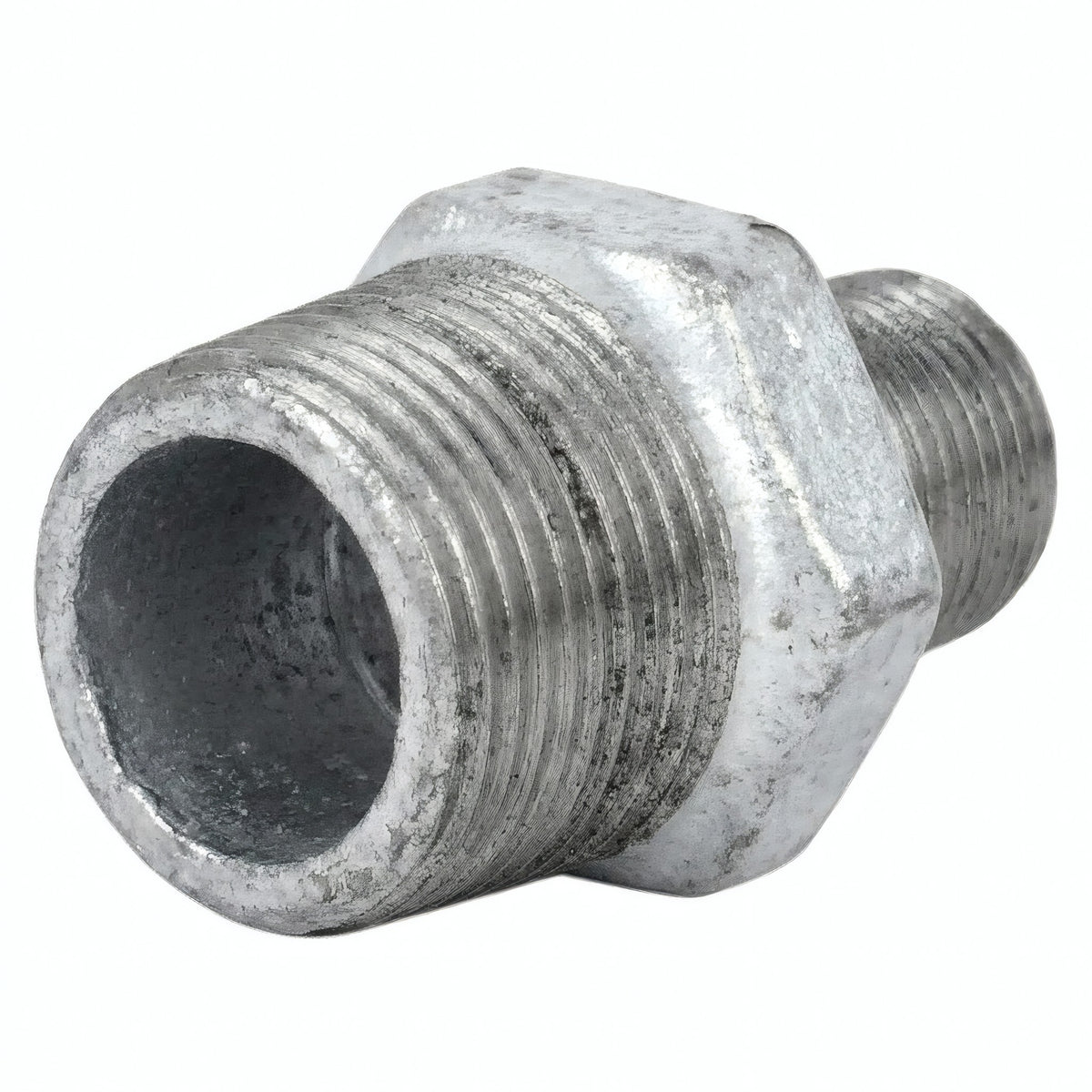 Nipple reductor de fundición galvanizada - foto de producto sobre fondo blanco 1