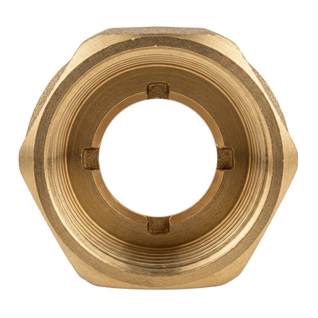 Manguito reducida hembra-hembra de latón CW617N BSP - vista frontal