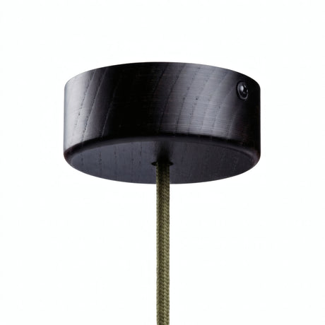 Mini florón cilíndrico de madera, Ø 88 mm — 1 orificio central / Efecto wengué