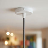 Mini florón cilíndrico de metal, Ø 83 mm — 1 orificio central / Cónico de termoplástico / Blanco mate