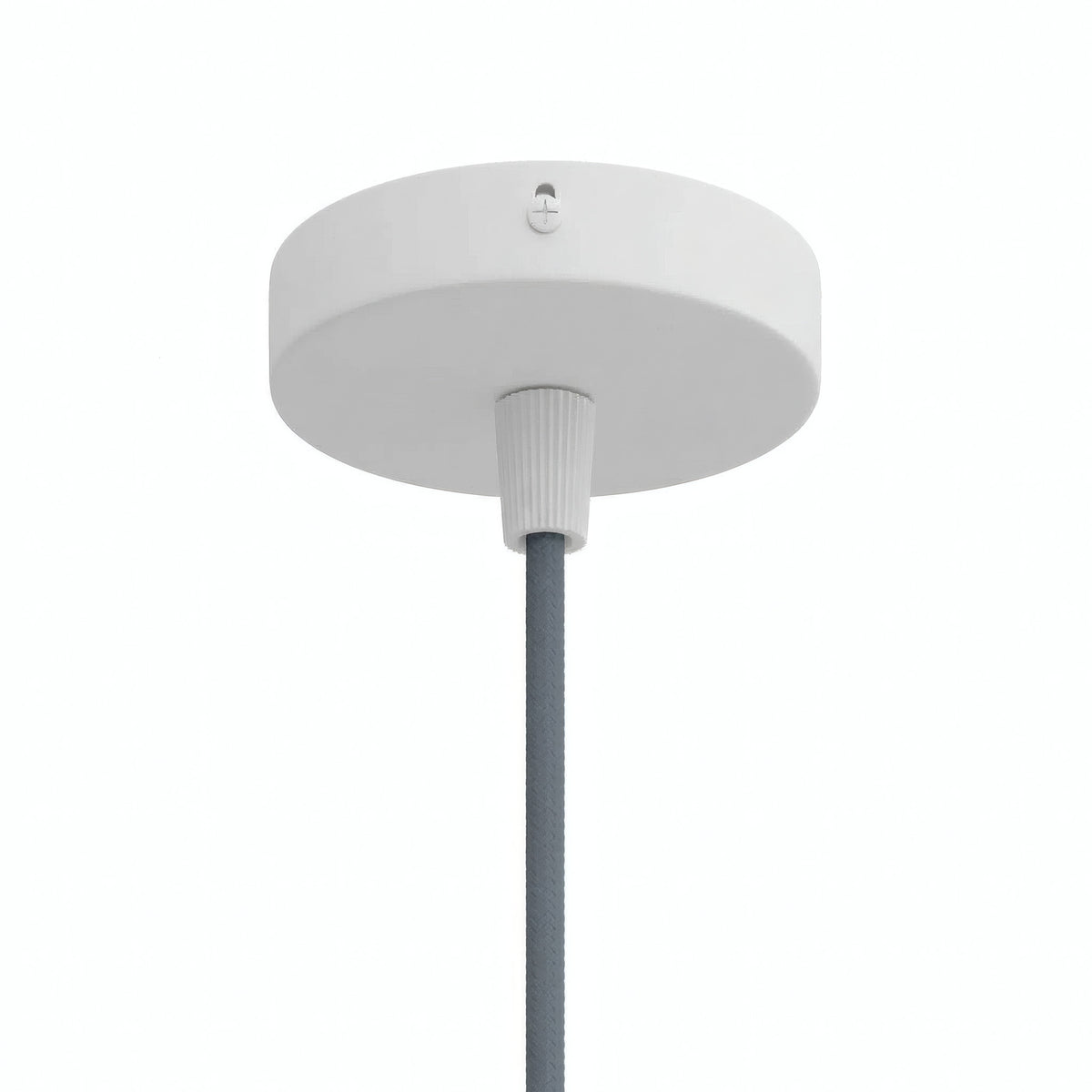 Mini florón cilíndrico de metal, Ø 83 mm — 1 orificio central / Cónico de termoplástico / Blanco mate