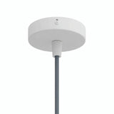 Mini florón cilíndrico de metal, Ø 83 mm — 1 orificio central / Cónico de termoplástico / Blanco mate
