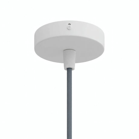Mini florón cilíndrico de metal, Ø 83 mm — 1 orificio central / Cónico de termoplástico / Blanco mate