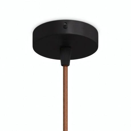 Mini florón cilíndrico de metal, Ø 83 mm — 1 orificio central / Cónico de termoplástico / Negro