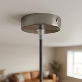 Mini florón cilíndrico de metal, Ø 83 mm — 1 orificio central / Cónico de termoplástico / Titanio satinado