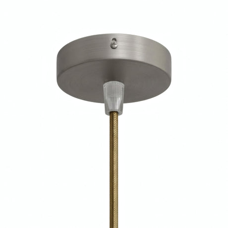 Mini florón cilíndrico de metal, Ø 83 mm — 1 orificio central / Cónico de termoplástico / Titanio satinado
