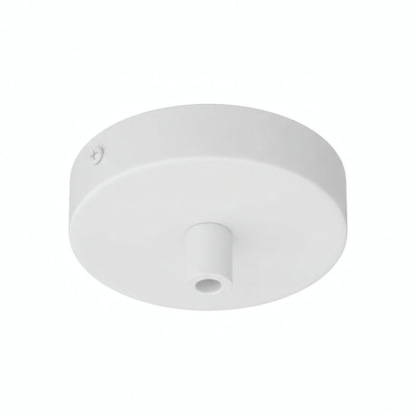 Mini florón cilíndrico de metal, Ø 83 mm — 1 orificio central / Cilíndrico de metal / Blanco mate