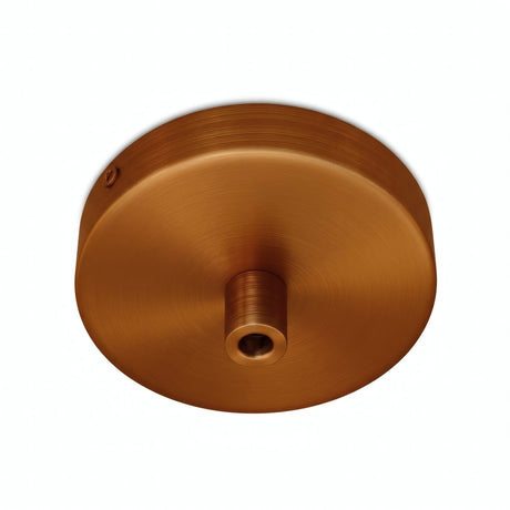 Mini florón cilíndrico de metal, Ø 83 mm — 1 orificio central / Cilíndrico de metal / Cobre satinado