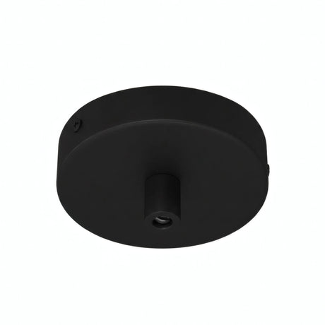 Mini florón cilíndrico de metal, Ø 83 mm — 1 orificio central / Cilíndrico de metal / Negro