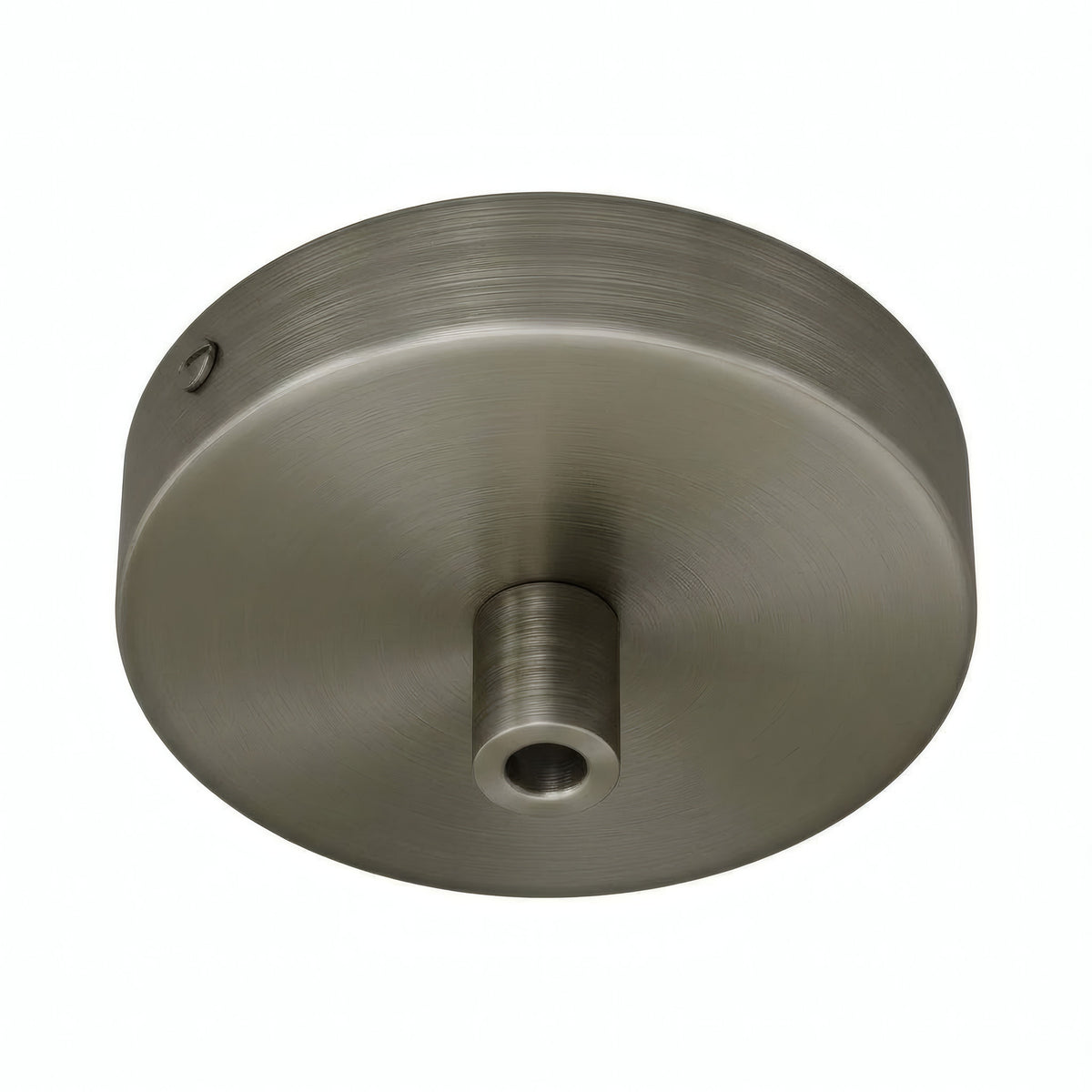 Mini florón cilíndrico de metal, Ø 83 mm — 1 orificio central / Cilíndrico de metal / Titanio satinado