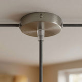 Mini florón cilíndrico de metal, Ø 83 mm — 1 orificio central y 2 laterales / Cónico de termoplástico / Titanio satinado