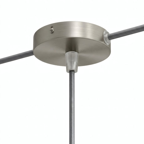 Mini florón cilíndrico de metal, Ø 83 mm — 1 orificio central y 2 laterales / Cónico de termoplástico / Titanio satinado