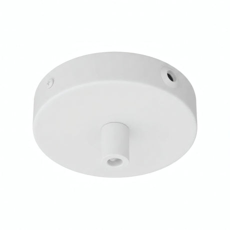Mini florón cilíndrico de metal, Ø 83 mm — 1 orificio central y 2 laterales / Cilíndrico de metal / Blanco mate