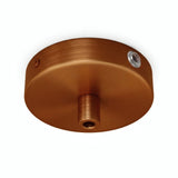 Mini florón cilíndrico de metal, Ø 83 mm — 1 orificio central y 2 laterales / Cilíndrico de metal / Cobre satinado