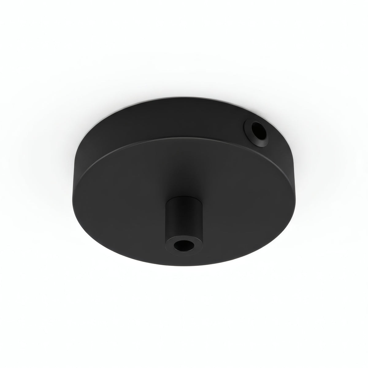 Mini florón cilíndrico de metal, Ø 83 mm — 1 orificio central y 2 laterales / Cilíndrico de metal / Negro