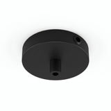 Mini florón cilíndrico de metal, Ø 83 mm — 1 orificio central y 2 laterales / Cilíndrico de metal / Negro