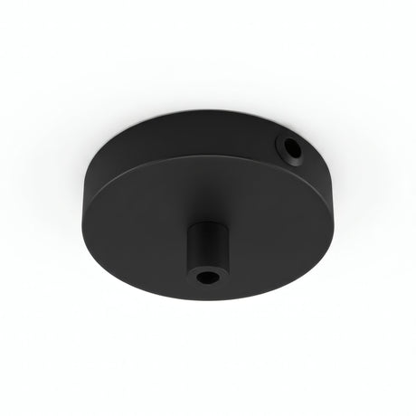 Mini florón cilíndrico de metal, Ø 83 mm — 1 orificio central y 2 laterales / Cilíndrico de metal / Negro