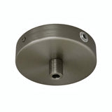 Mini florón cilíndrico de metal, Ø 83 mm — 1 orificio central y 2 laterales / Cilíndrico de metal / Titanio satinado