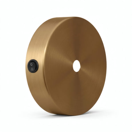 Mini florón cilíndrico de metal con interruptor, Ø 83 mm — Bronce satinado