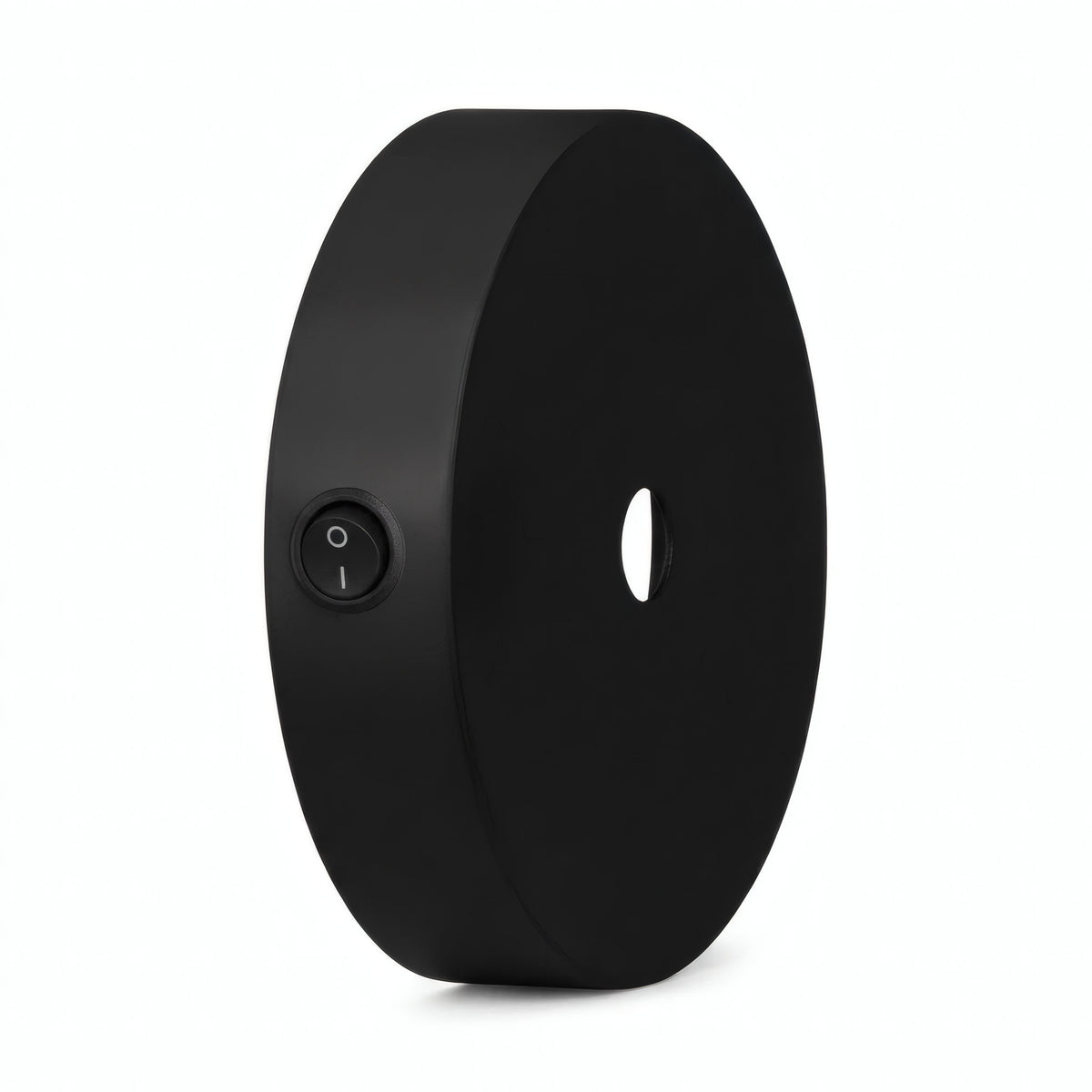 Mini florón cilíndrico de metal con interruptor, Ø 83 mm — Negro