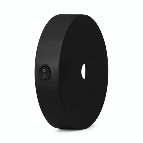 Mini florón cilíndrico de metal con interruptor, Ø 83 mm — Negro