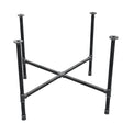 Base de mesa de comedor, patas en cruz, hierro fundido y acero Ø 34 mm, 116 × 116 cm, altura 75 cm