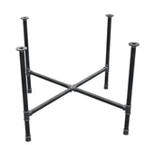 Base de mesa de comedor, patas en cruz, hierro fundido y acero Ø 34 mm, 116 × 116 cm, altura 75 cm