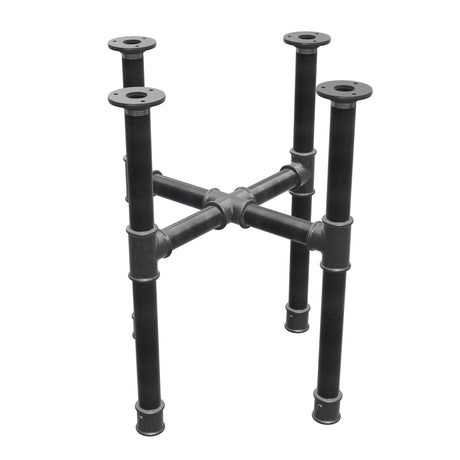 Base de mesa de centro, patas en cruz, hierro fundido y acero Ø 34 mm, 46 × 46 cm, altura 52 cm
