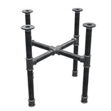 Base de mesa de centro, patas en cruz, hierro fundido y acero Ø 34 mm, 56 × 56 cm, altura 52 cm