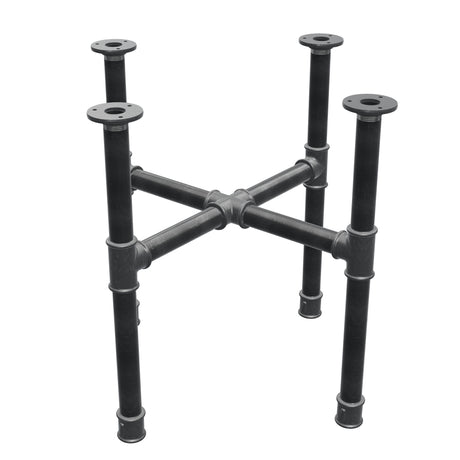 Base de mesa de centro, patas en cruz, hierro fundido y acero Ø 34 mm, 56 × 56 cm, altura 52 cm