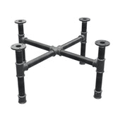 Base de mesa de centro, patas en cruz, hierro fundido y acero Ø 34 mm, 66 × 66 cm, altura 32 cm