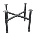 Base de mesa de centro, patas en cruz, hierro fundido y acero Ø 34 mm, 66 × 66 cm, altura 42 cm