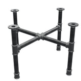 Base de mesa de centro, patas en cruz, hierro fundido y acero Ø 34 mm, 66 × 66 cm, altura 42 cm