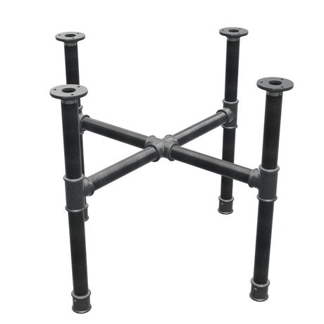 Base de mesa de centro, patas en cruz, hierro fundido y acero Ø 34 mm, 66 × 66 cm, altura 52 cm