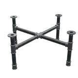 Base de mesa de centro, patas en cruz, hierro fundido y acero Ø 34 mm, 76 × 76 cm, altura 32 cm