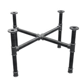 Base de mesa de centro, patas en cruz, hierro fundido y acero Ø 34 mm, 76 × 76 cm, altura 42 cm