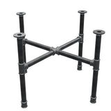 Base de mesa de centro, patas en cruz, hierro fundido y acero Ø 34 mm, 76 × 76 cm, altura 52 cm