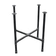 Base de mesa de comedor, patas en cruz, hierro fundido y acero Ø 34 mm, 76 × 76 cm, altura 75 cm