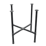 Base de mesa de comedor, patas en cruz, hierro fundido y acero Ø 34 mm, 76 × 76 cm, altura 75 cm