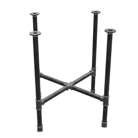 Base de mesa de comedor, patas en cruz, hierro fundido y acero Ø 34 mm, 76 × 76 cm, altura 75 cm