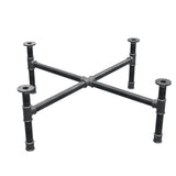 Base de mesa de centro, patas en cruz, hierro fundido y acero Ø 34 mm, 96 × 96 cm, altura 32 cm