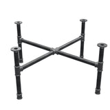 Base de mesa de centro, patas en cruz, hierro fundido y acero Ø 34 mm, 96 × 96 cm, altura 42 cm