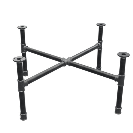 Base de mesa de centro, patas en cruz, hierro fundido y acero Ø 34 mm, 96 × 96 cm, altura 42 cm