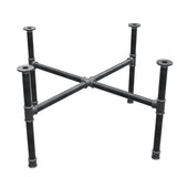 Base de mesa de centro, patas en cruz, hierro fundido y acero Ø 34 mm, 96 × 96 cm, altura 52 cm