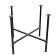 Base de mesa de comedor, patas en cruz, hierro fundido y acero Ø 34 mm, 96 × 96 cm, altura 75 cm