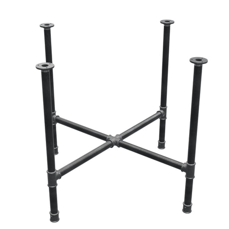 Base de mesa de comedor, patas en cruz, hierro fundido y acero Ø 34 mm, 96 × 96 cm, altura 75 cm