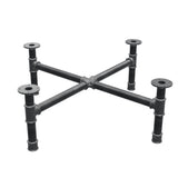 Base de mesa de centro, patas en cruz, hierro fundido y acero Ø 42 mm, 101 × 101 cm, altura 34 cm